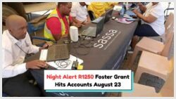Foster Grant R1,250 Payment: August 23 SMS Alert to Arrive the Night Before